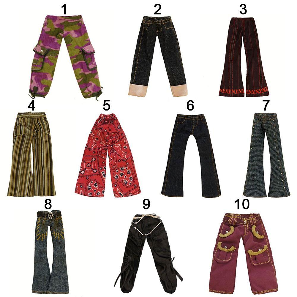 Мода для куклы OB22 Повседневная одежда Цветочные джинсы Одежда Аксессуары Кожаные брюки Кукольные брюки