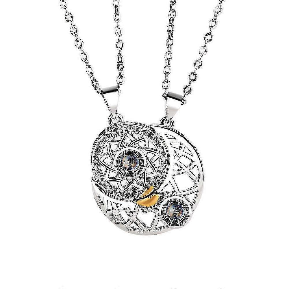 Sun Moon Star Couple Necklace Pendant Projection Necklace