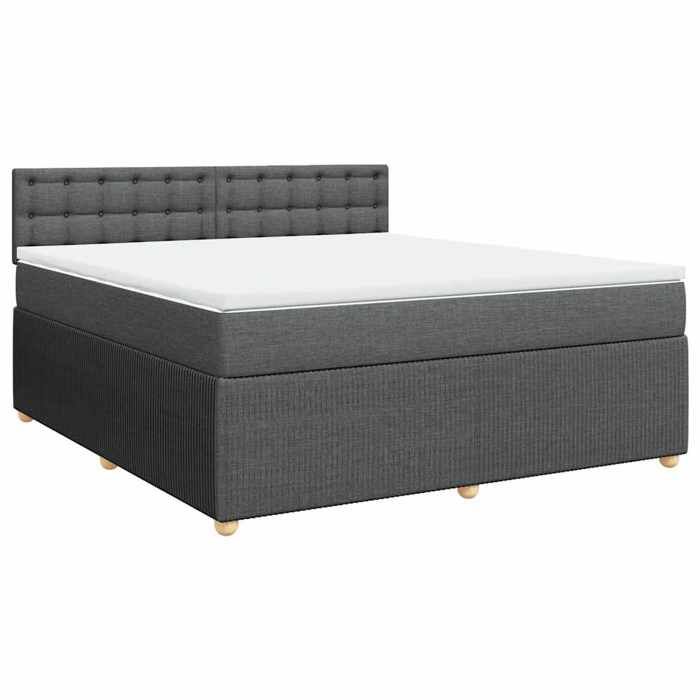 VidaXL Slatted Bed Base with Mattress Dark Grey 180x200cm Fabric 3289850