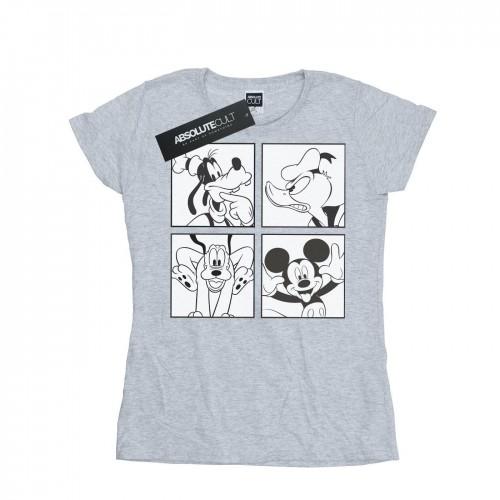 Disney Womens/Ladies Mickey, Donald, Goofy And Pluto Boxed Cotton T-Shirt
