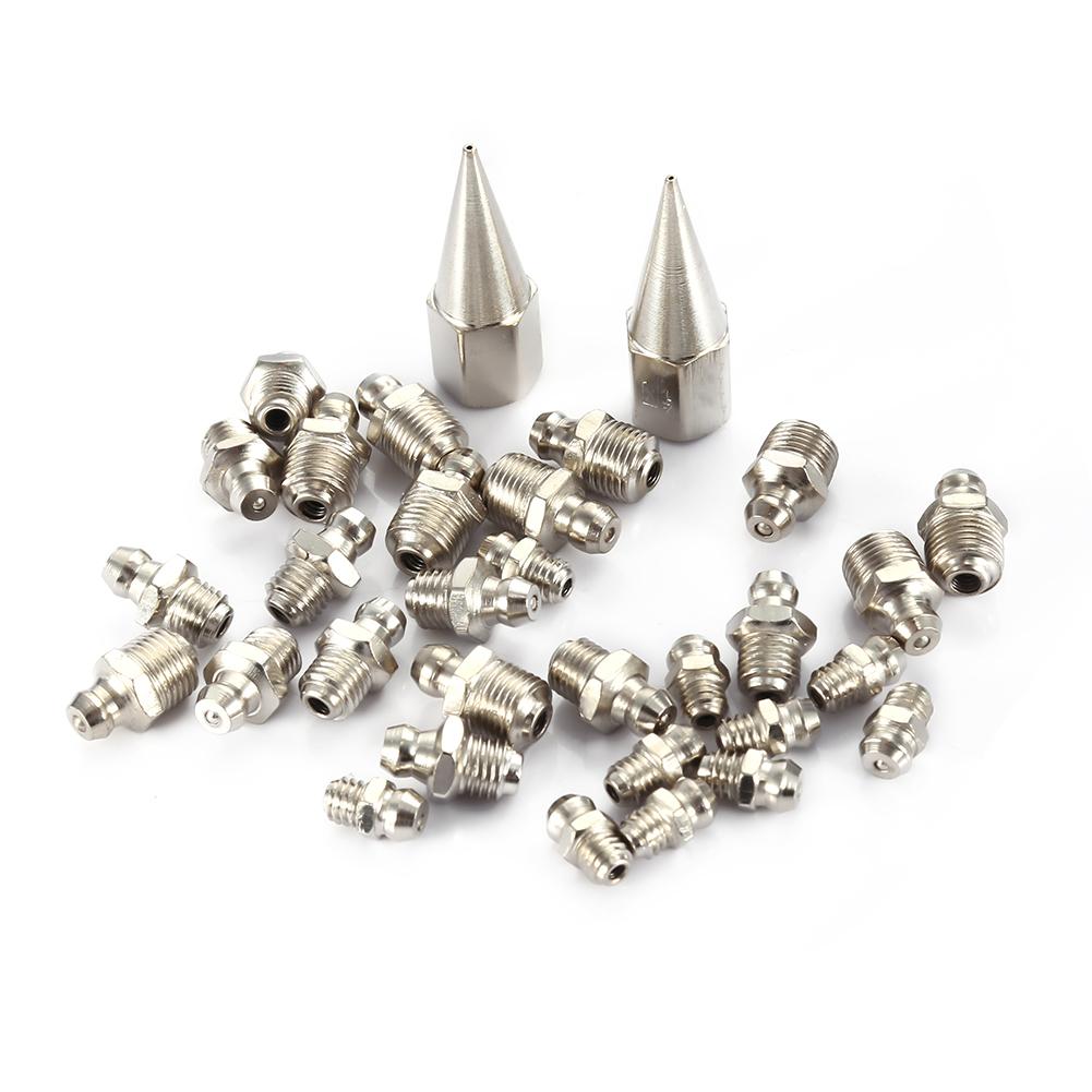 32 шт. M6 M8 M10 Прочные латунные масленки Zerk Набор фитингов