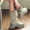 Женские ботинки 2025  Подошва Уличные ботинки Противоскользящие Износостойкие Ветрозащитные На толстой подошве Комфортные Короткие Ретро Ботильоны
