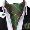 Christmas Mens Red Black Green Cravat Tie Set Silk Ascot Tie Bow Tie Event Set