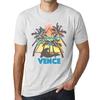 Men’s Vintage Tee Shirt Graphic T Shirt Summer Triangle Vence Vintage White