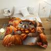 Custom Squirrel Blanket Cute Baby Squirrel Pumpkin Autumn Design Personalized Name Fleece Throw All Season Soft Warm Bedding