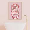Toilet Paper Roll Coquette Aesthetic Red Pink Bows Doodles Print Preppy Girly Trendy Poster Bathroom Retro Wall Art Home Decor