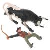 1 Set Bullfighting Model Cowboy Spanish Bullfighting Toys Realistic Cowboy Bull Figure Toy