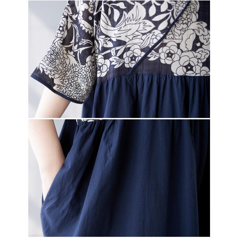 DIMANAF 2025 Летнее Женское Платье Большого Размера Длинное V-образный вырез Цветочное Базовое Повседневное Свободное Винтажное Плиссированное Платье Макси