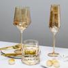 Northern Europe Luxury Gold Amber Champagne Goblet Wine Glasses Colored Home Lead-free Crystal Glass Hammered Diamond Whisky Cup