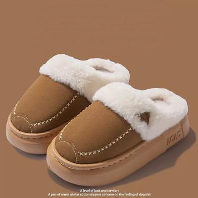 Женские модные тапочки Зимние домашние и уличные Теплые Удобные Слипоны Мягкая Толстая Подошва Нескользящие Повседневные Домашние Тапочки для Пары