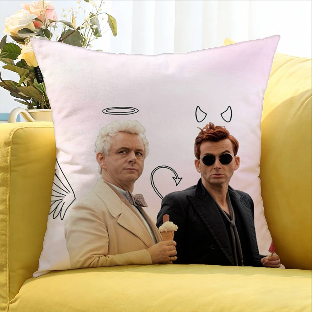 Good O-Omens New Group Various Sizes Square Pillow Case For Car Home Bedchamber Decor
