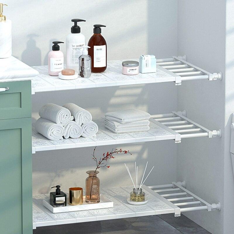 Telescopic Wardrobe Shelves Closet Storage Racks Kitchen Bathroom Shoes Cabinet Division Plates Wardrobe Separators