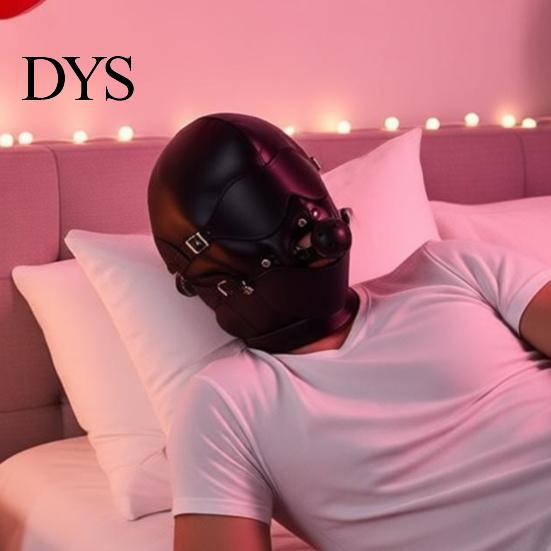 Adjustable Face Mask Faux Leather Bondage Mask, Mouth Hood for Couples, Adult Interaction Gear Cosplay Headgear Role Play & Party Lightweight