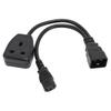 IEC320 C20 To C13  Power Cord Professional Male To Female IEC320 C20 To C13  Y Splitter Cable 1.0ft