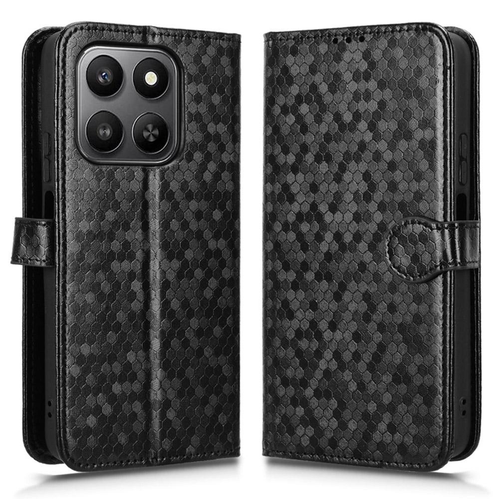 For Honor 400 Smart Wallet Case Dot Pattern Imprint PU Leather Phone Cover with Wrist Strap