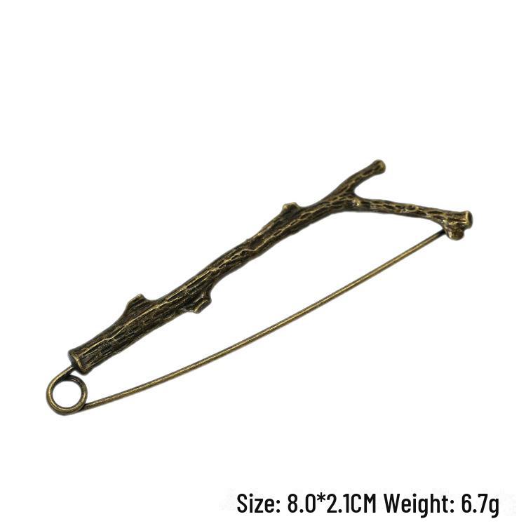 «Брошь-булавка в виде птицы из ретро-сплава с бамбуковой ветвью для женских кардиганов»