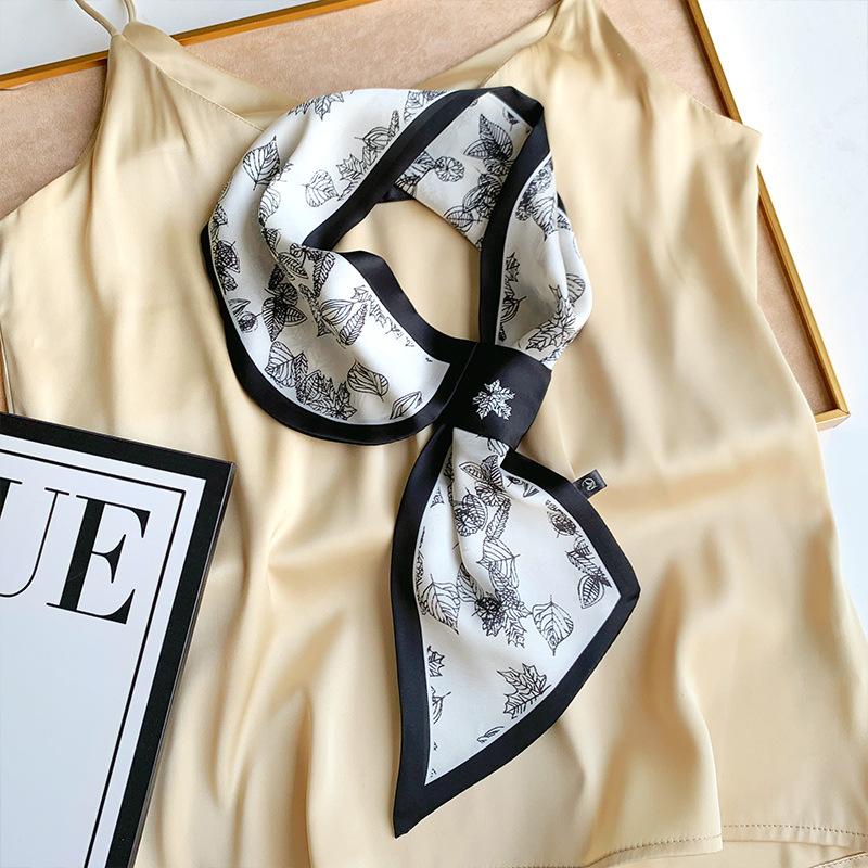 Длинный маленький шелковый шарф, высококачественная сумка для шарфа, универсальная подходящая к рубашке, шарф
