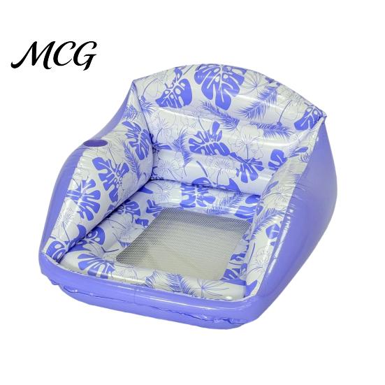 Pool Lounge Chair Inflatable for Adults, Water Sofa Float with Cup Comfortable Holder, Folding Blow-Up Floating Seat, Summer Beach Swimming