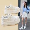 White 2025 Autumn Platform Sneakers: Sporty, Height-Enhancing 9cm Korean Leather Flatforms