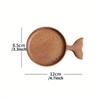 1/4Pcs Japanese Vintage Wooden Fish Trays Dish Solid Wood Sauce Acacia Hand-painted Tableware Dipping Household Commercial
