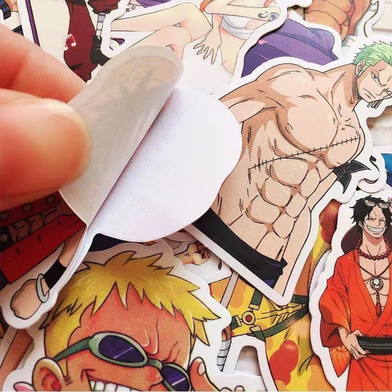Наклейка One Piece Король Пиратов Аниме Персонаж Водонепроницаемые Наклейки One Piece для Воды День Рождения Милый Мультяшный Набор Наклеек-Наград, Наклейки, Гитара,