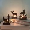 Creative Ornaments A Deer Has Your Candlestick Metal Black Wrought Iron Elk Christmas Luminous Decoration Crafts Home Decor