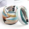 Chic Top Cross Twisted Headband Print Striped Satin Hairband for Women Ladies Shopping Party Headpiece Fashion Adult Head Wears