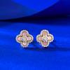 Jewelry Pure Light Luxury Four-Leaf Clover Earrings Daily Temperament