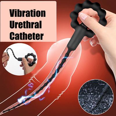 Уретральный вибратор Силиконовый вибрирующий пенис-заглушка Уретральный расширитель Пенис-стимулятор Массаж Мужской мастурбатор Взрослый продукт Секс-игрушки