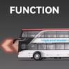 1:30 Business Bus Model Car Toys Alloy Diecast Long Distance Buses Pull Back Doors Opened Sound Light Ornament Cars Kids Gifts