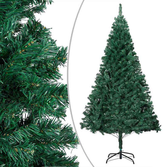 Maison Exclusive - Arbre de Noël artificiel pré-éclairé et boules vert 180 cm PVC