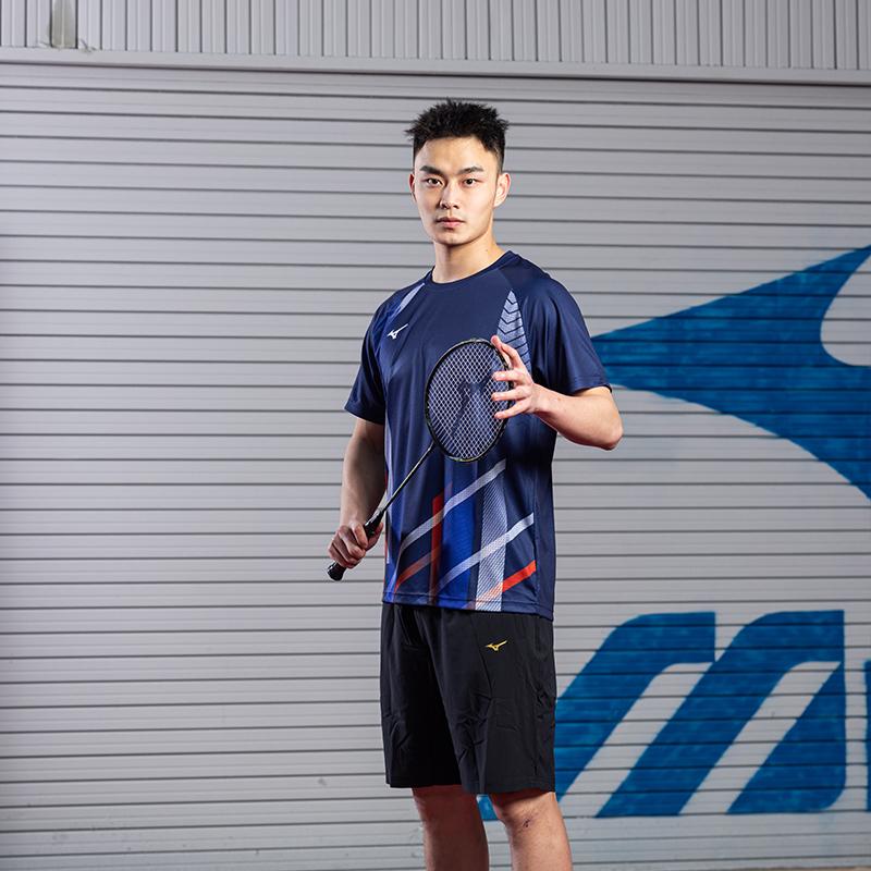 Mizuno Бадминтонная футболка унисекс темно-синяя 72CA36Z128