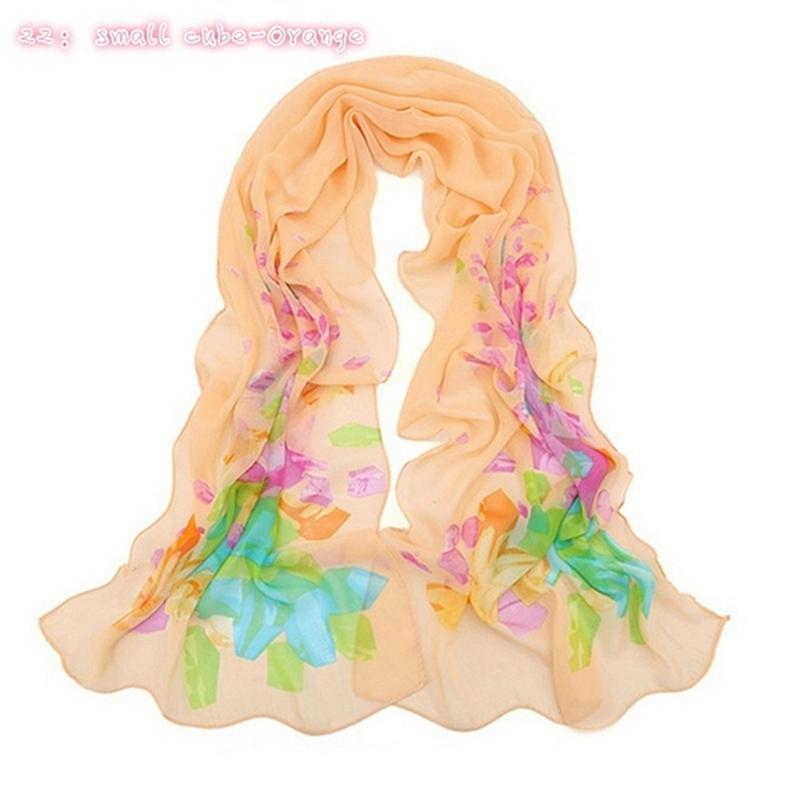 Fashion Women Chiffon Scarf Polyester Print Autumn Summer Pattern Silk Scarves Shawl