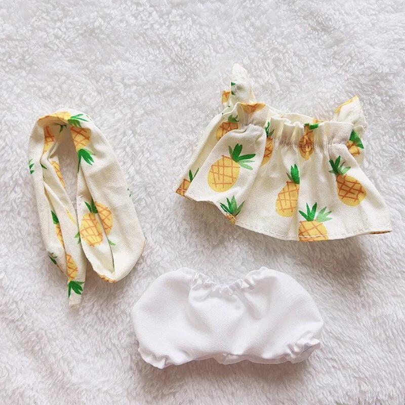 17 см симпатичная плюшевая мини-кукольная одежда аксессуары для кукол-идолов вишня/ананас комплект из трех предметов подарок