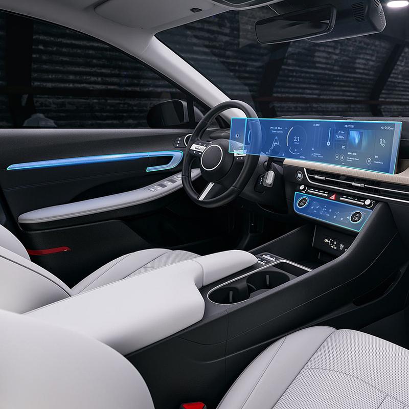 Внутренняя пленка из ТПУ для Hyundai Sonata 2024 2025 2026 Защитная пленка для экрана центральной консоли Антицарапина Самовосстанавливающаяся Прозрачная наклейка