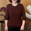 Новый весенний асимметричный топ со стразами для женщин среднего и пожилого возраста – Стильная одежда для мам с длинным рукавом