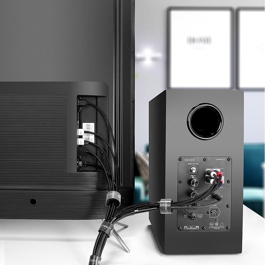 Черная лента для крепления кабелей Ugreen, 2 м, модель на липучке 40354