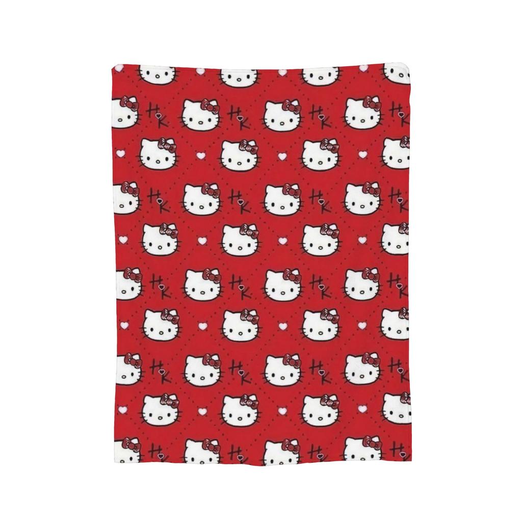 Hello Kitty Halloween Knitted Blanket Bats Ghost Plush Throw Blankets Home Couch Personalised Soft Warm Bedspreads,