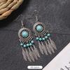 Bohemian Earrings Retro Personality Simple Long Fringed Earrings Women's High-end Vacation Style Earrings