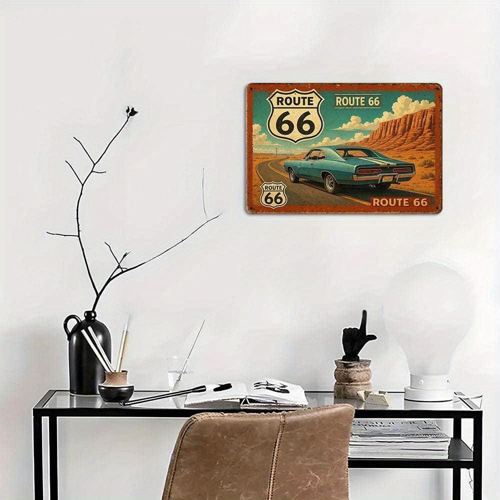 Винтажная металлическая табличка Route 66.