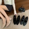 2025 Spring and Autumn New Fashion Versatile Women Winter Wear Thick Heels Mary Jane Single Shoes Velvet Cotton Shoes Fairy Night