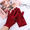 Women Spandex Wedding Outdoor Sports Gloves Driving Gloves Sun Protection Mittens Bow Pattern