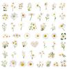 100Pcs Decorative Floral Sticker Adhesive PET Sticker For Journal Notebook Phone Guitar Laptop Water Bottler Luggage