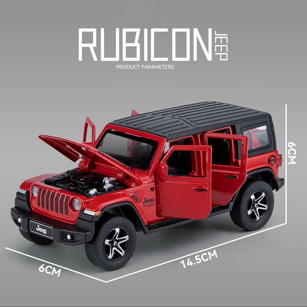 1/32 Jeep Wrangler Rubicon Модель игрушечного автомобиля с высокой имитацией звука и света внедорожная литая коллекционная игрушечная машина для детей