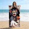 Tom&Jerry Серая Мышь Пляжное Полотенце Быстросохнущее Супервпитывающее Подходит для Пляжного Отдыха Бассейна Лета Забавный Подарок для Друзей