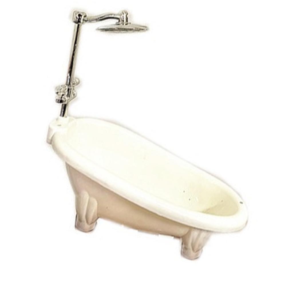 Sharplace 1/12 Scale Miniature Dollhouse Bathtub for Creative Play and Decoration Bathroom Props