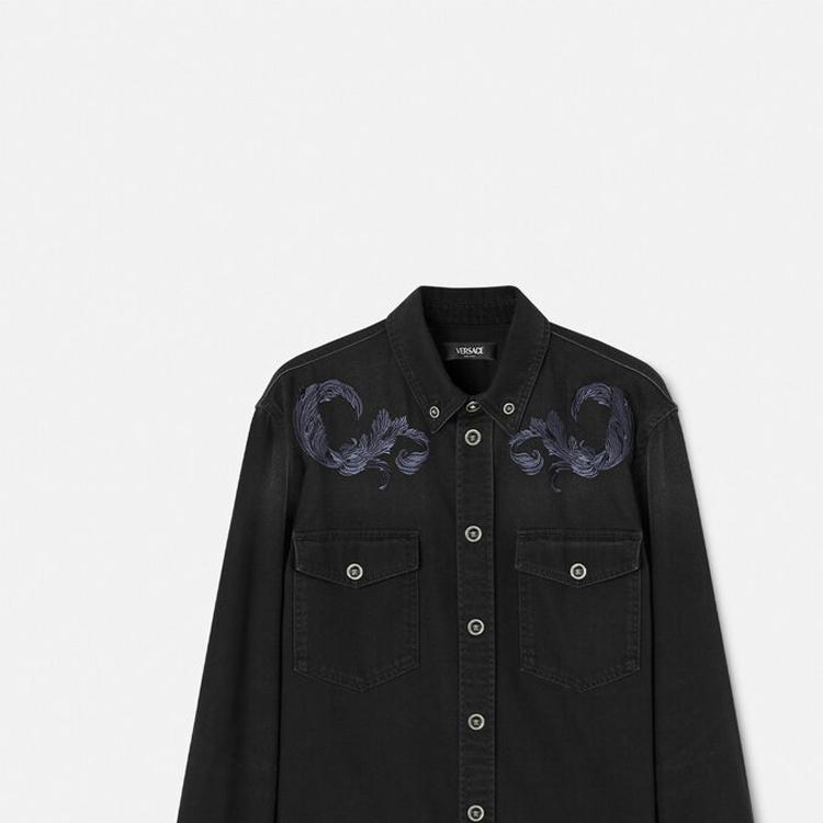 VERSACE Denim Jacket Men's Black 1013915-1A09784-1D510