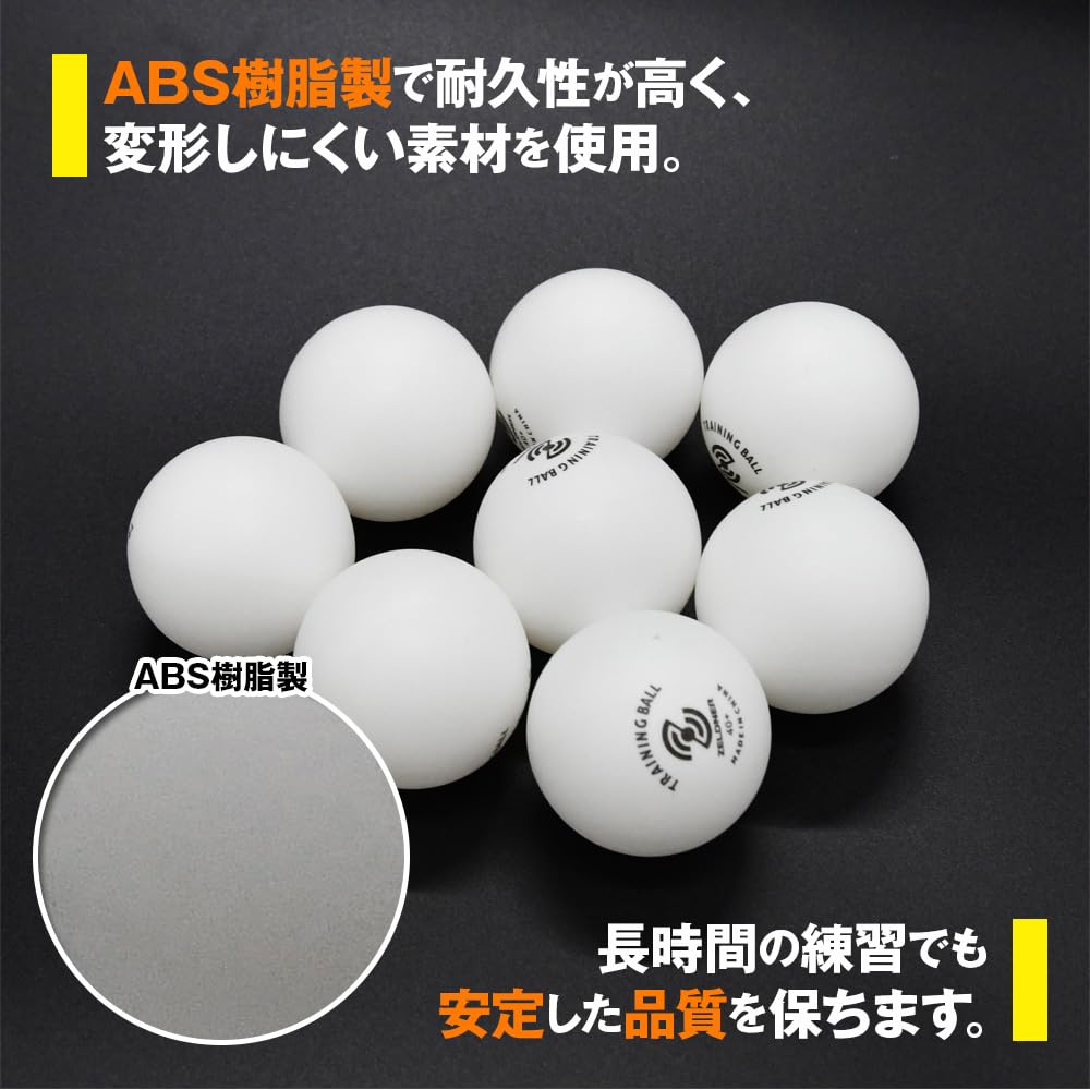 Set of 55 Table Tennis Balls for Practice, 40mm ABS Resin, Antibacterial, with Bag (White)