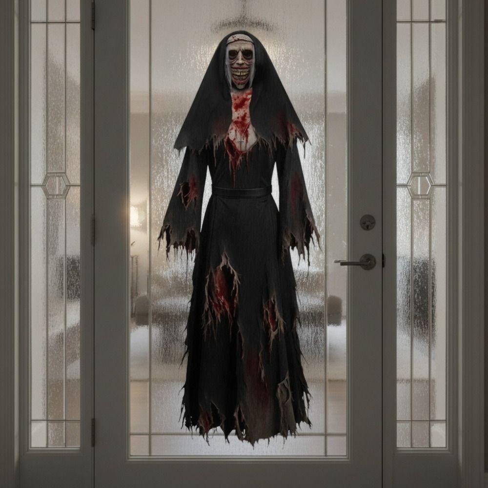 Self Adhesive Zombie Wall Sticker Realistic Ghost Witch Silhouette Sticker  Party