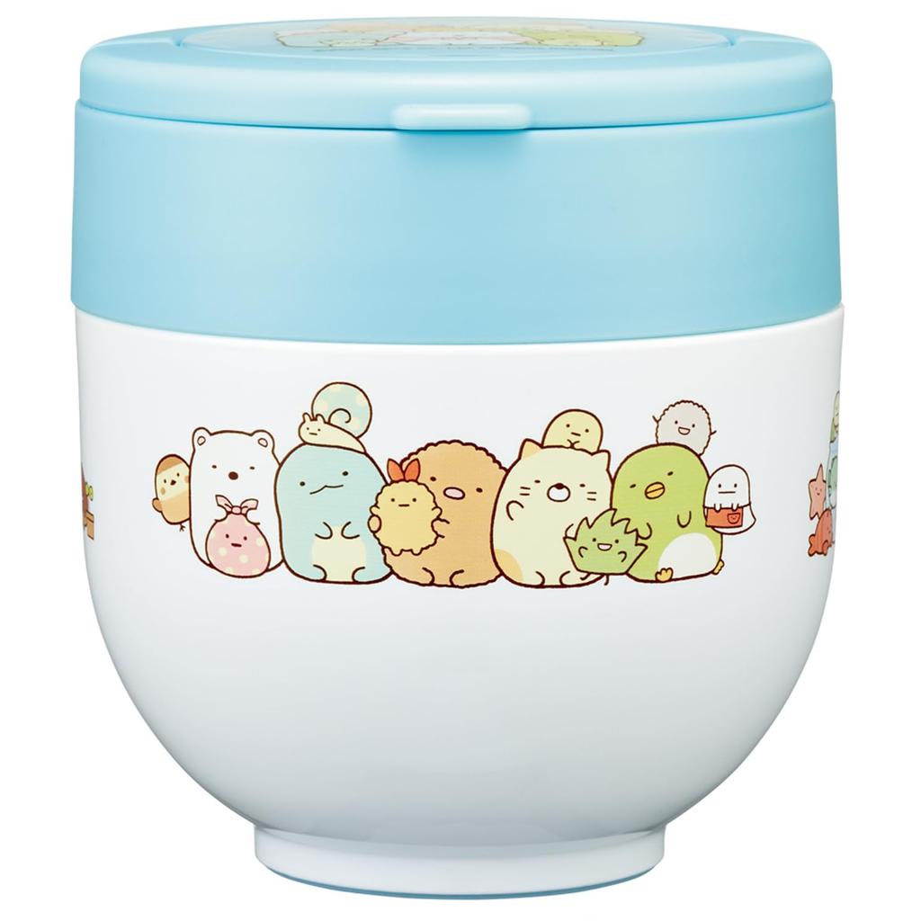 Skater Термо-ланч-бокс с складной коробкой Sumikko Gurashi, Тип, 540 мл, Женский размер, 2-ярусный, Ручка, «Ацумару-н-дэсу» (LDNO6-A)